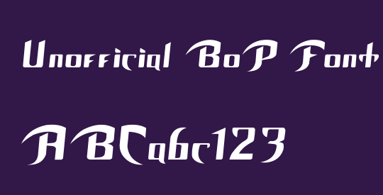 Unofficial BoP Font