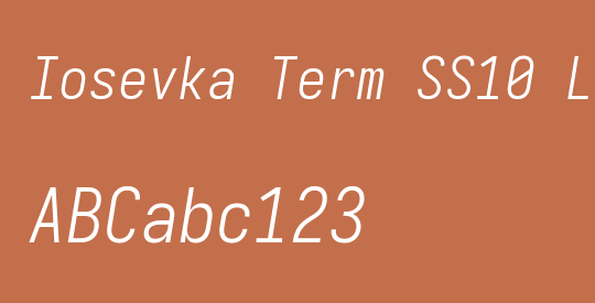 Iosevka Term SS10 LtObl