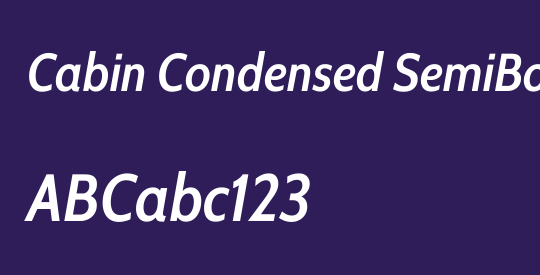 Cabin Condensed SemiBold