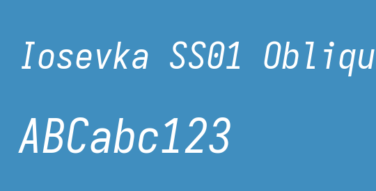 Iosevka SS01 Oblique