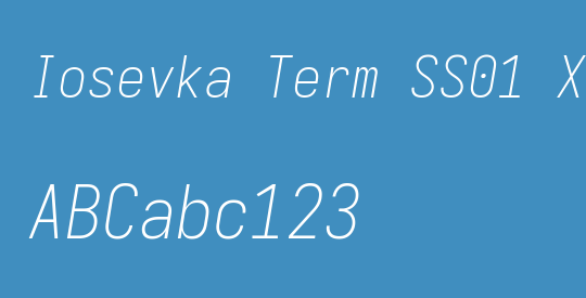 Iosevka Term SS01 XLtObl