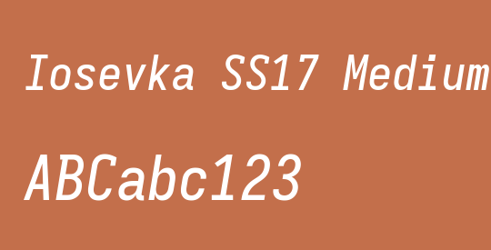 Iosevka SS17 Medium Oblique
