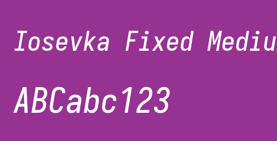 Iosevka Fixed Medium Oblique
