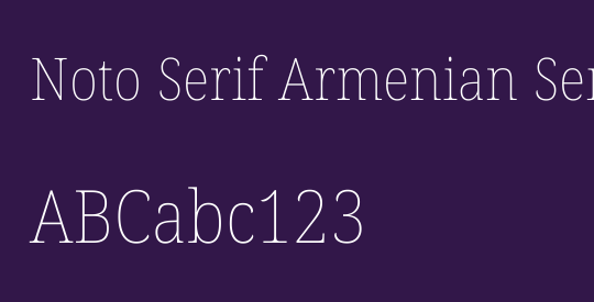 Noto Serif Armenian SemiCondensed Thin
