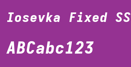Iosevka Fixed SS11 HvExObl