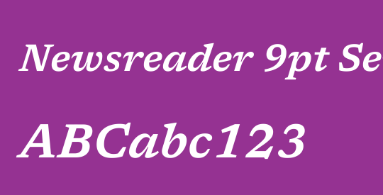 Newsreader 9pt SemiBold