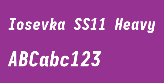 Iosevka SS11 Heavy