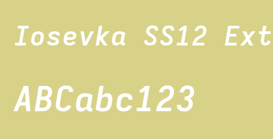 Iosevka SS12 Extended