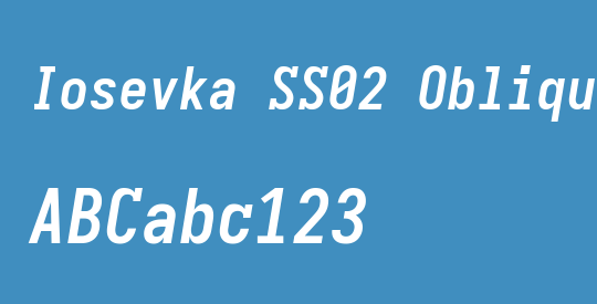 Iosevka SS02 Oblique