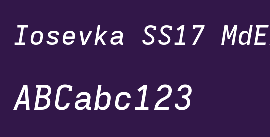 Iosevka SS17 MdExObl