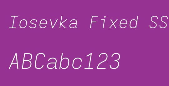 Iosevka Fixed SS13 XLtExObl