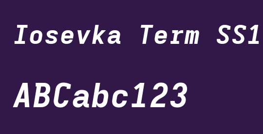 Iosevka Term SS17 XBdExObl