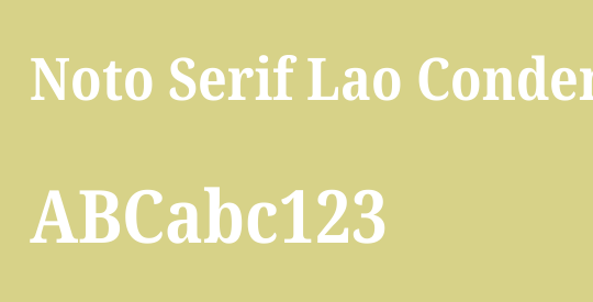Noto Serif Lao Condensed
