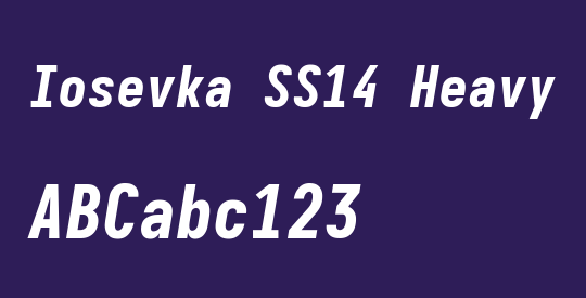 Iosevka SS14 Heavy Oblique