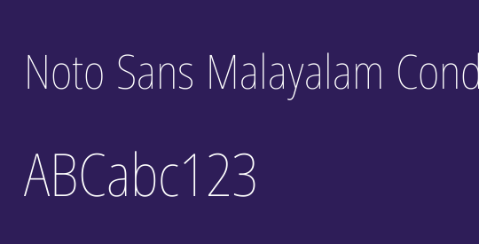 Noto Sans Malayalam Condensed Thin