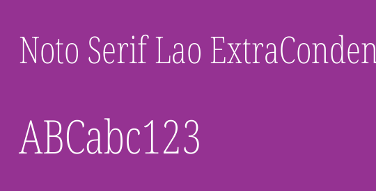 Noto Serif Lao ExtraCondensed ExtraLight