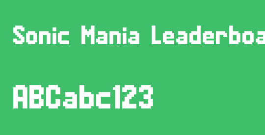 Sonic Mania Leaderboard Font