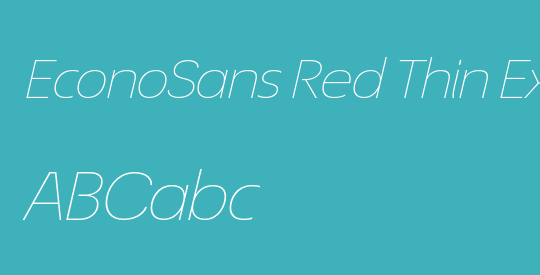 EconoSans Red Thin Exp