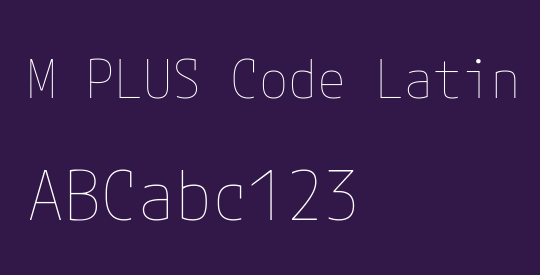 M PLUS Code Latin SemiExpanded Thin