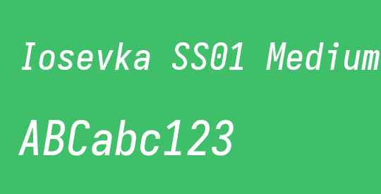 Iosevka SS01 Medium Oblique