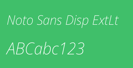 Noto Sans Disp ExtLt