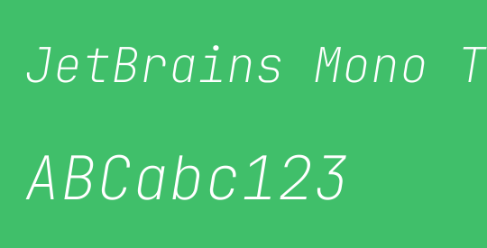 JetBrains Mono Thin