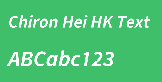 Chiron Hei HK Text