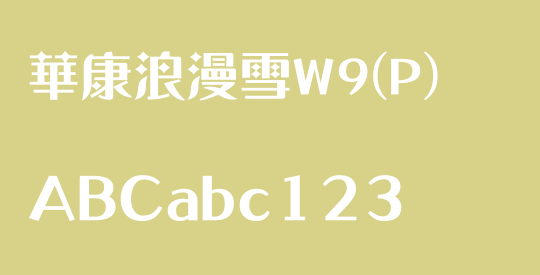 華康浪漫雪W9(P)