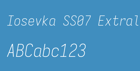 Iosevka SS07 Extralight