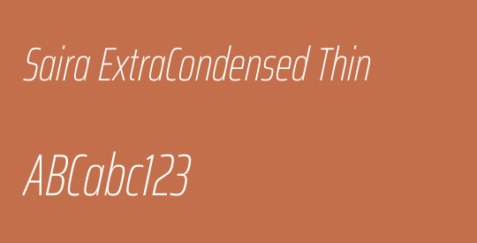Saira ExtraCondensed Thin