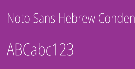 Noto Sans Hebrew Condensed ExtraLight