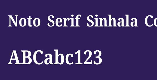 Noto Serif Sinhala Condensed