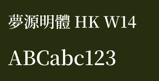 夢源明體 HK W14