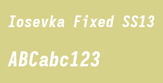 Iosevka Fixed SS13 HvObl