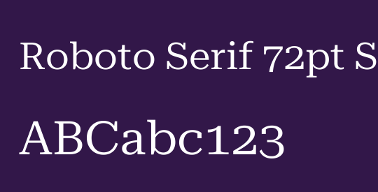 Roboto Serif 72pt SemiExpanded