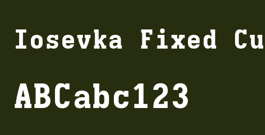 Iosevka Fixed Curly Slab HvEx