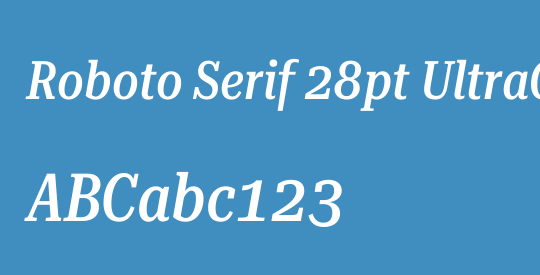 Roboto Serif 28pt UltraCondensed Medium