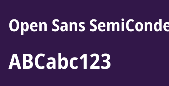Open Sans SemiCondensed