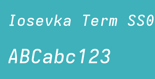 Iosevka Term SS08 MdExObl