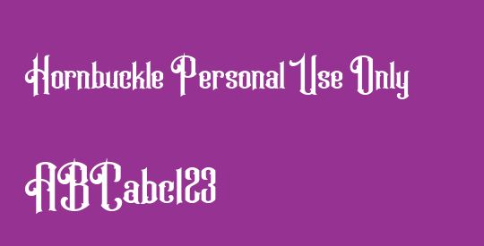 Hornbuckle Personal Use Only