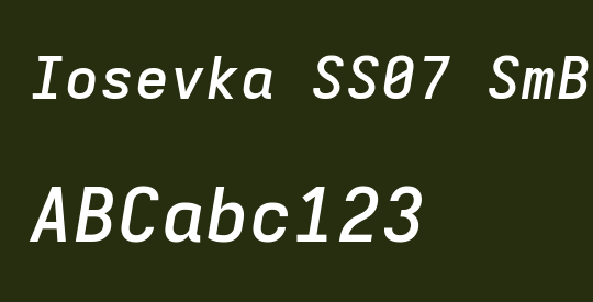 Iosevka SS07 SmBdExObl