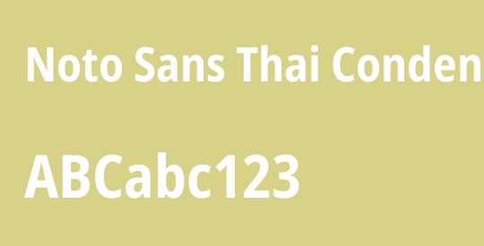Noto Sans Thai Condensed