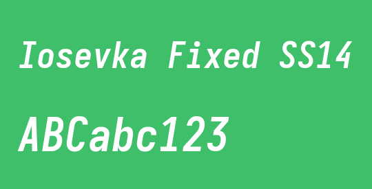 Iosevka Fixed SS14 Oblique
