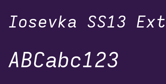 Iosevka SS13 Extended