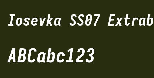 Iosevka SS07 Extrabold