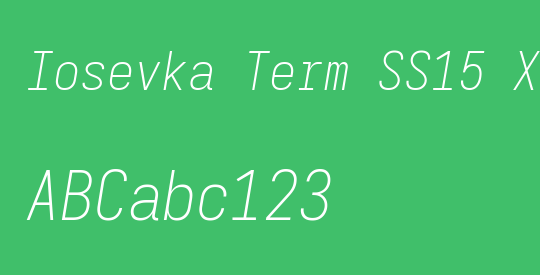Iosevka Term SS15 XLtObl