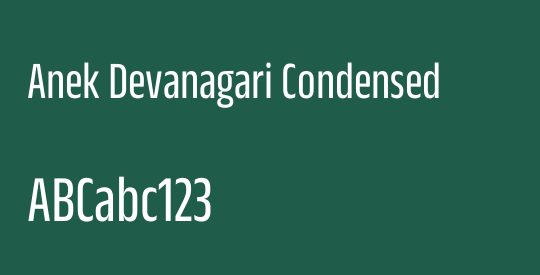 Anek Devanagari Condensed