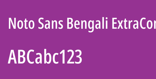 Noto Sans Bengali ExtraCondensed Medium
