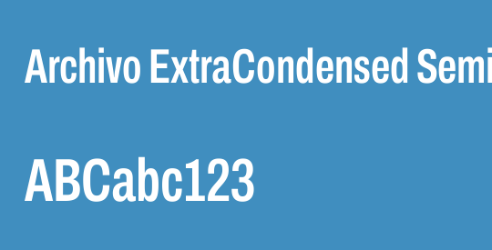Archivo ExtraCondensed SemiBold
