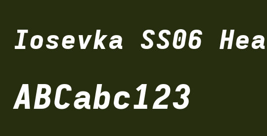 Iosevka SS06 Heavy Extended
